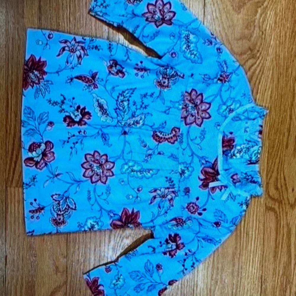 Janie and jack Blue floral shirts